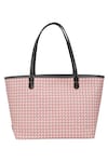 The Leather Garden_Pink Interlaced Malibu Leather Tote Bag _at_Aza_Fashions