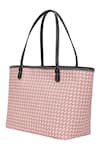 Buy_The Leather Garden_Pink Interlaced Malibu Leather Tote Bag 