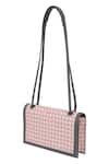 Buy_The Leather Garden_Pink Interlaced Miami Leather Sling Bag_Online_at_Aza_Fashions