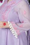 Buy_Jyoti Bansal_Purple Cotton, Kurta Mulmul Chanderi Mirror And Thread Work Embroidered Pant Set _Online_at_Aza_Fashions
