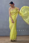 Buy_Torani_Yellow Silk Organza Hand Embroidered Dori And Gul Mina Nayantara Saree  _Online_at_Aza_Fashions