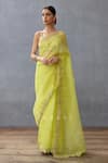 Buy_Torani_Yellow Silk Organza Hand Embroidered Dori And Gul Mina Nayantara Saree  _at_Aza_Fashions