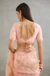 Shop_Torani_Pink Raw Silk Hand Embroidered Dori And Adda Work Gul Mohar Yuvani Blouse _at_Aza_Fashions