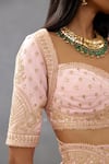 Shop_Torani_Pink Slub Silk Hand Embroidered Dori And Adda Work Gul Mohar Jasmeet Blouse _Online_at_Aza_Fashions