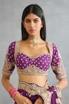 Buy_Torani_Purple Slub Silk Hand Embroidered Dori And Adda Work Gul Rez Jasmeet Blouse _at_Aza_Fashions