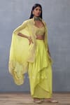 Buy_Torani_Yellow Silk Organza Hand Embroidered Dori Gul Mina Zuri Skirt Set  _Online_at_Aza_Fashions