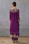 Shop_Torani_Purple Raw Silk Hand Embroidered Dori Closed Gul Rez Urvi Kurta Set  _at_Aza_Fashions