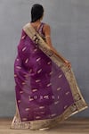 Shop_Torani_Purple Silk Organza Hand Embroidered Dori Gul Rez Amruta Saree  _at_Aza_Fashions