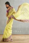 Shop_Torani_Yellow Silk Organza Hand Embroidered Dori Gul Mina Amruta Saree  _Online_at_Aza_Fashions