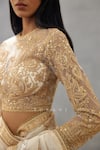 Shop_Torani_Ivory Butterfly Net Embroidery Sequin Round Neck Gul Bano Ojasvi Dori Blouse _Online_at_Aza_Fashions