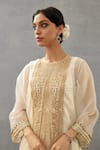 Buy_Torani_Ivory Silk Organza Embroidery Dori Gul Bano Revathi Kurta And Pant Set  _Online_at_Aza_Fashions