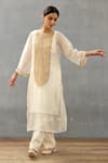 Buy_Torani_Ivory Silk Organza Embroidery Dori Gul Bano Revathi Kurta And Pant Set  _at_Aza_Fashions