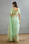 Shop_Torani_Green Silk Organza Embroidery Gul Neer Idika Scallop Border Saree  _at_Aza_Fashions