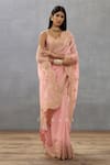 Shop_Torani_Pink Silk Organza Embroidery Dori Gul Mohar Idika Border Saree  _Online_at_Aza_Fashions