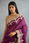 Buy_Torani_Purple Silk Organza Embroidery Dori Gul Rez Idika Border Saree  _Online_at_Aza_Fashions