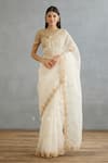 Buy_Torani_Ivory Silk Organza Embroidery Dori Gul Bano Nayantara Placement Saree  _at_Aza_Fashions