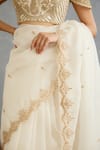 Torani_Ivory Silk Organza Embroidery Dori Gul Bano Nayantara Placement Saree  _Online_at_Aza_Fashions