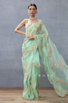 Buy_Torani_Green Silk Organza Hand Embroidery Dori Gul Neer Daavya Saree  _Online_at_Aza_Fashions