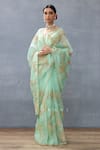 Shop_Torani_Green Silk Organza Hand Embroidery Dori Gul Neer Daavya Saree  _Online_at_Aza_Fashions