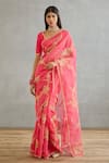 Buy_Torani_Pink Silk Organza Hand Embroidery Dori Gul Daavya Saree  _at_Aza_Fashions