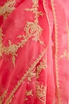 Torani_Pink Silk Organza Hand Embroidery Dori Gul Daavya Saree  _Online_at_Aza_Fashions