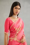 Buy_Torani_Pink Silk Organza Hand Embroidery Dori Gul Daavya Saree  _Online_at_Aza_Fashions