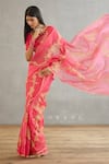 Shop_Torani_Pink Silk Organza Hand Embroidery Dori Gul Daavya Saree  _Online_at_Aza_Fashions