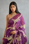 Shop_Torani_Purple Silk Organza Hand Embroidery Dori Gul Rez Daavya Saree  _Online_at_Aza_Fashions