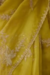 Torani_Yellow Silk Organza Hand Embroidery Dori Gul Mehtab Daavya Saree  _Online_at_Aza_Fashions