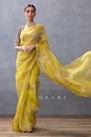 Buy_Torani_Yellow Silk Organza Hand Embroidery Dori Gul Mehtab Daavya Saree  _Online_at_Aza_Fashions