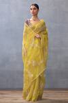 Shop_Torani_Yellow Silk Organza Hand Embroidery Dori Gul Mehtab Daavya Saree  _Online_at_Aza_Fashions