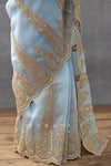 Buy_Torani_Blue Silk Organza Hand Embroidery Dori Gul Nilofer Geetika Saree  _Online_at_Aza_Fashions