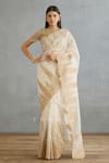 Buy_Torani_Ivory Silk Organza Hand Embroidery Dori Gul Bano Geetika Saree  _at_Aza_Fashions