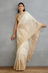 Torani_Ivory Silk Organza Hand Embroidery Dori Gul Bano Geetika Saree  _at_Aza_Fashions