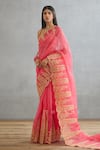 Buy_Torani_Pink Silk Organza Hand Embroidery Dori Gul Geetika Saree  _at_Aza_Fashions