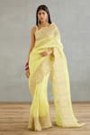 Buy_Torani_Yellow Silk Organza Hand Embroidery Dori Gul Mina Yashaswini Saree  _at_Aza_Fashions