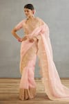 Buy_Torani_Pink Silk Organza Hand Embroidery Dori Gul Mohar Yashaswini Saree  _at_Aza_Fashions