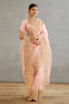 Shop_Torani_Pink Silk Organza Hand Embroidery Dori Gul Mohar Yashaswini Saree  _Online_at_Aza_Fashions