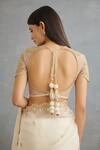 Shop_Torani_Ivory Raw Silk Hand Embroidery Dori Round Neck Gul Bano Yashoda Blouse _at_Aza_Fashions