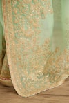 Buy_Torani_Green Silk Organza Hand Embroidery Dori Gul Neer Yashoda Saree  _Online_at_Aza_Fashions