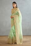 Shop_Torani_Green Silk Organza Hand Embroidery Dori Gul Neer Yashoda Saree  _Online_at_Aza_Fashions