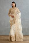 Buy_Torani_Ivory Silk Organza Hand Embroidery Dori Gul Bano Yashoda Saree  _at_Aza_Fashions