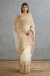 Buy_Torani_Ivory Silk Organza Hand Embroidery Dori Gul Bano Yashoda Saree  