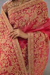 Buy_Torani_Pink Silk Organza Hand Embroidery Dori Gul Yashoda Saree  _Online_at_Aza_Fashions