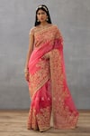 Buy_Torani_Pink Silk Organza Hand Embroidery Dori Gul Yashoda Saree  _at_Aza_Fashions