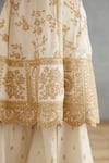 Shop_Torani_Ivory Raw Silk Hand Embroidered Gul Bano Meera Anarkali Sharara Set  _Online_at_Aza_Fashions