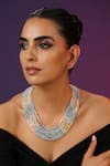 Buy_Swabhimann_Blue Beaded Layered Necklace _at_Aza_Fashions