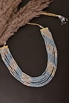 Shop_Swabhimann_Blue Beaded Layered Necklace _at_Aza_Fashions