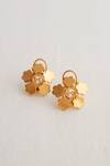 Shop_Outhouse_Gold Plated Poppi Clump Stud Earrings _at_Aza_Fashions