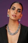 Buy_Swabhimann_Silver Plated Diamonds, Stones Layered Kundan Necklace Set _at_Aza_Fashions
